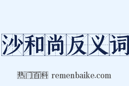 沙和尚反义词是什么意思的图片